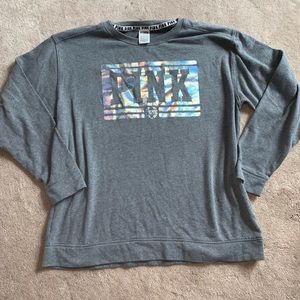 soft gray holographic crewneck